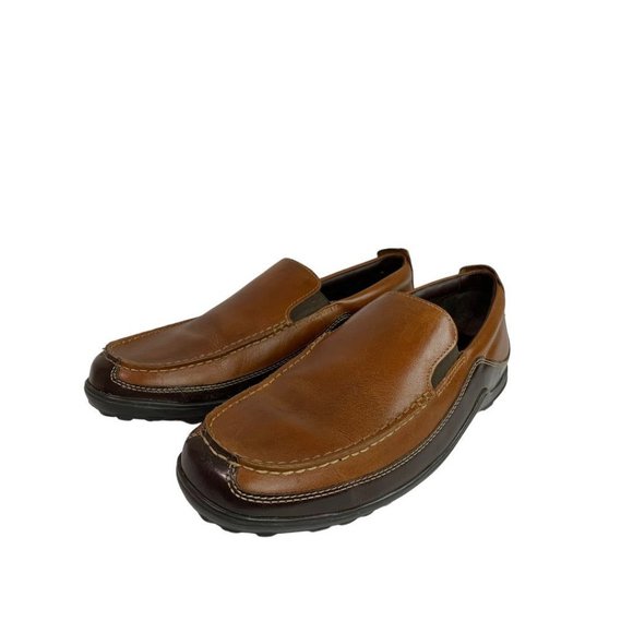 Size 9W Cole Haan Men\'s Wide Brown Leather Driving Loafers C02559 main image 5